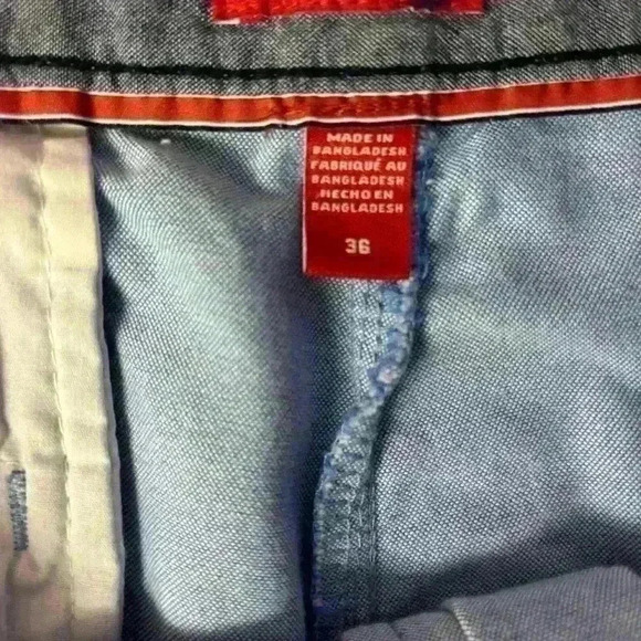 Men's IZOD Shorts Washed Chino Chambray Light Blue 36” Waist 10” Inseam - Picture 8 of 8